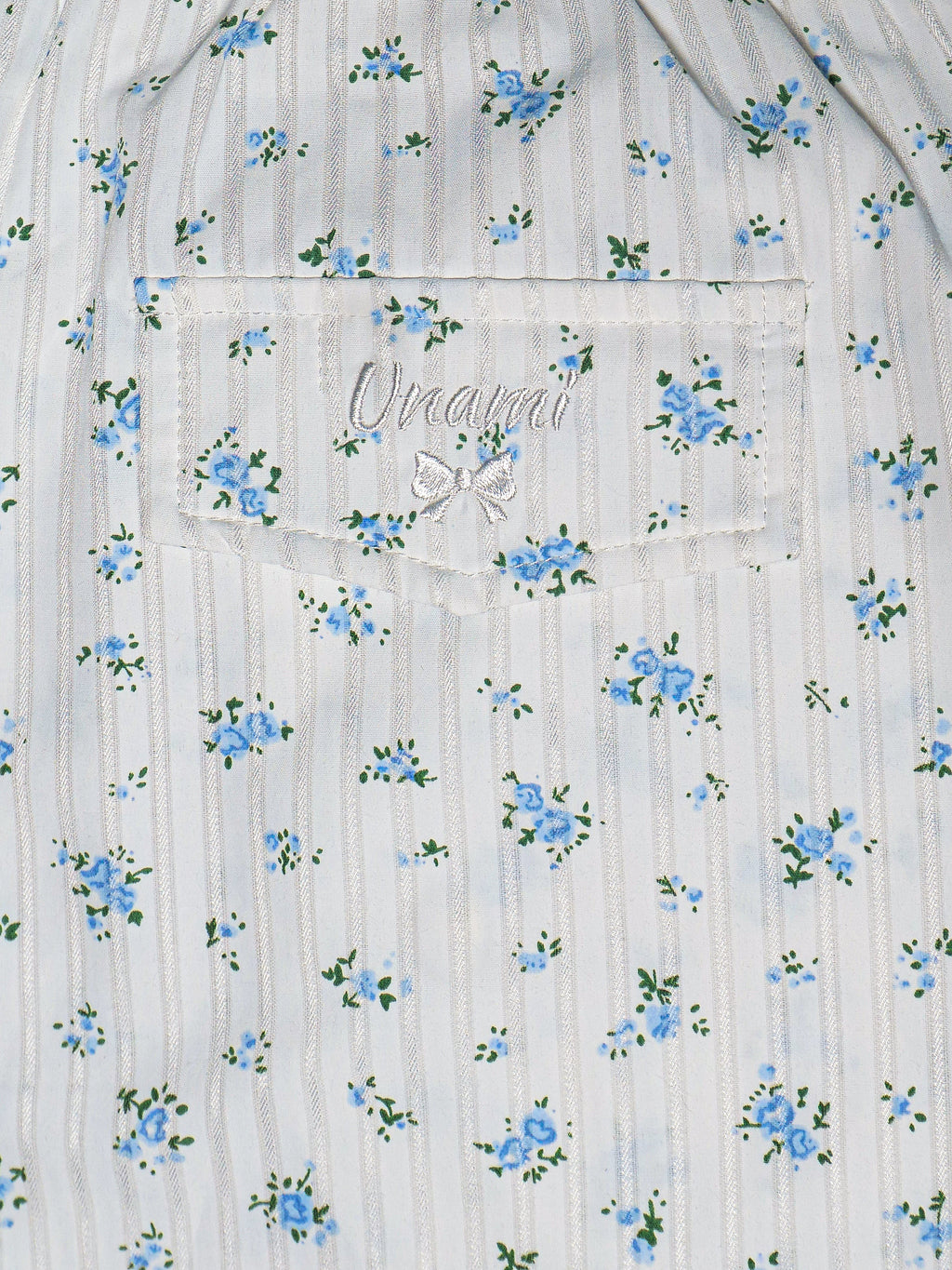 UNÀMI | Bawełniana piżama w paski z kwiatowym motywem