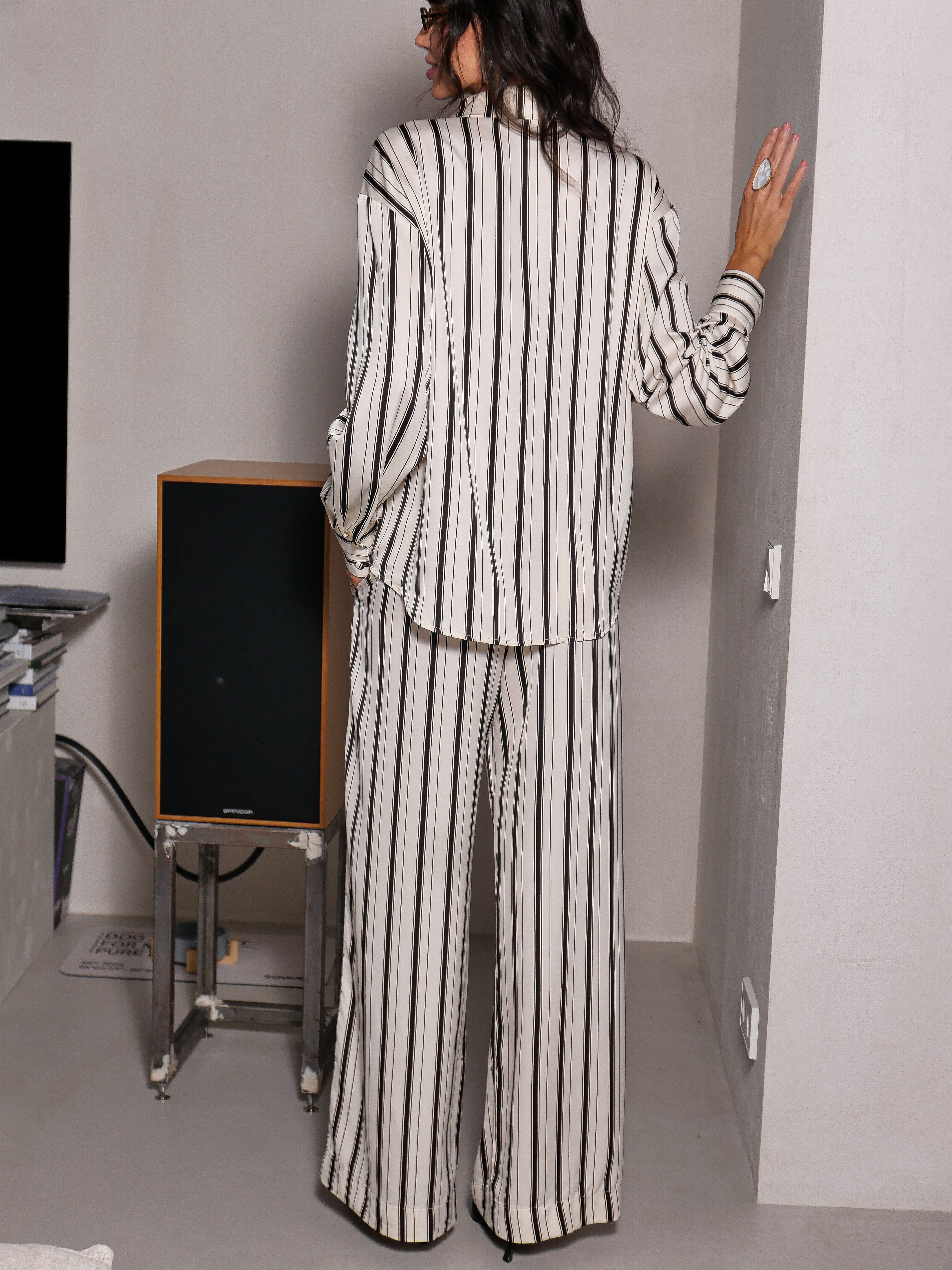 UNÀMI | Jedwabna piżama w paski