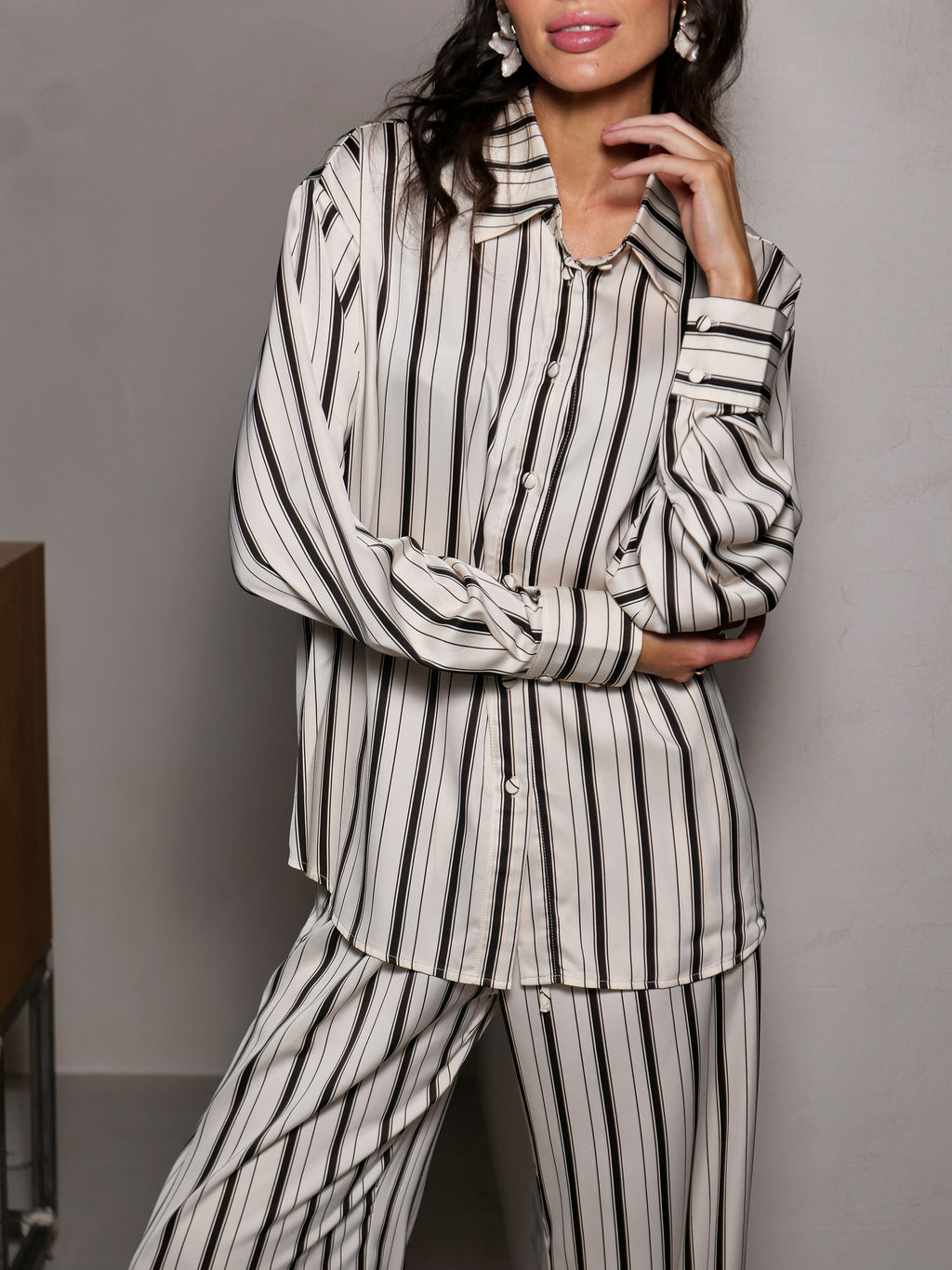 UNÀMI | Jedwabna piżama w paski