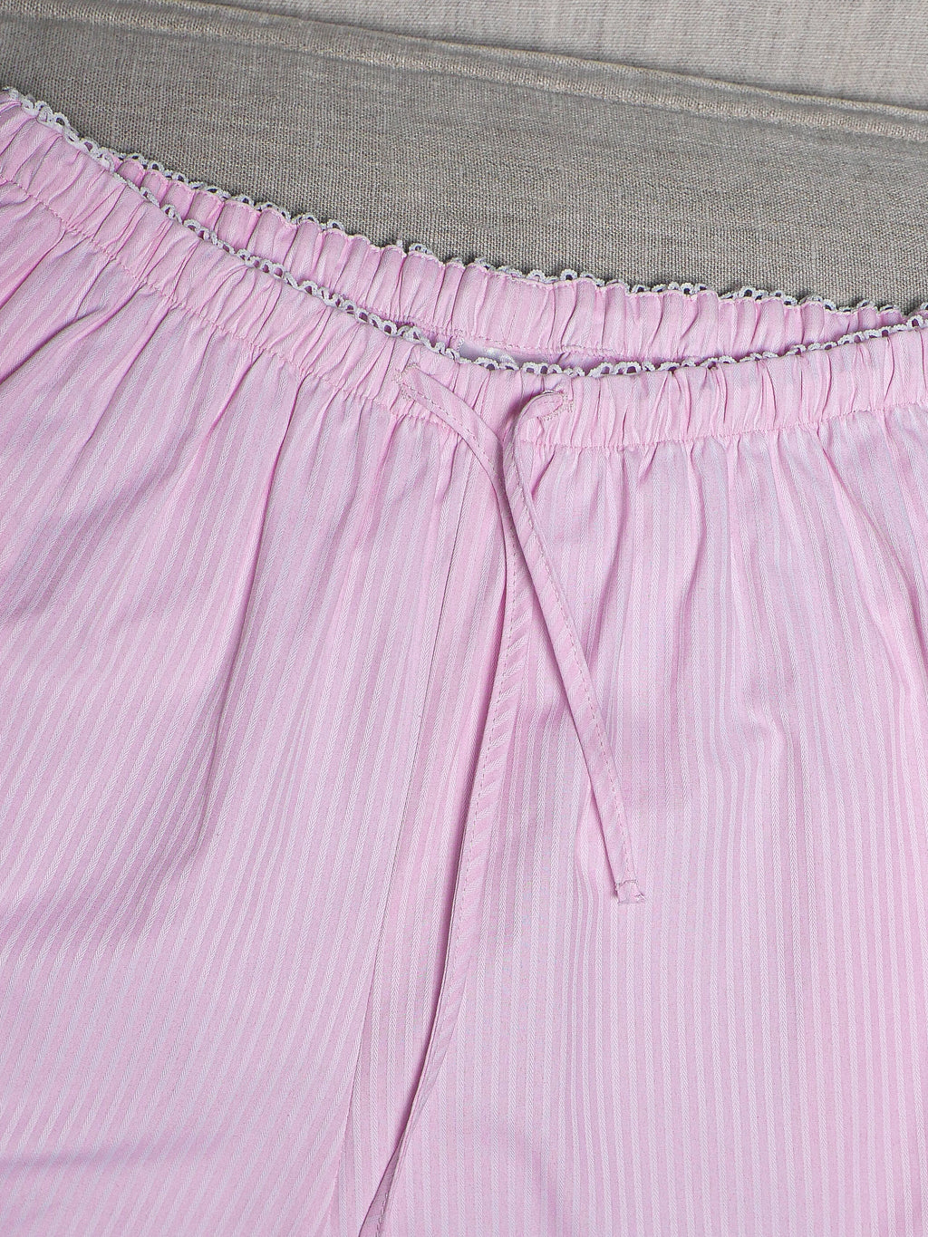 UNÀMI | Bawełniana różowa piżama w klasyczne paski