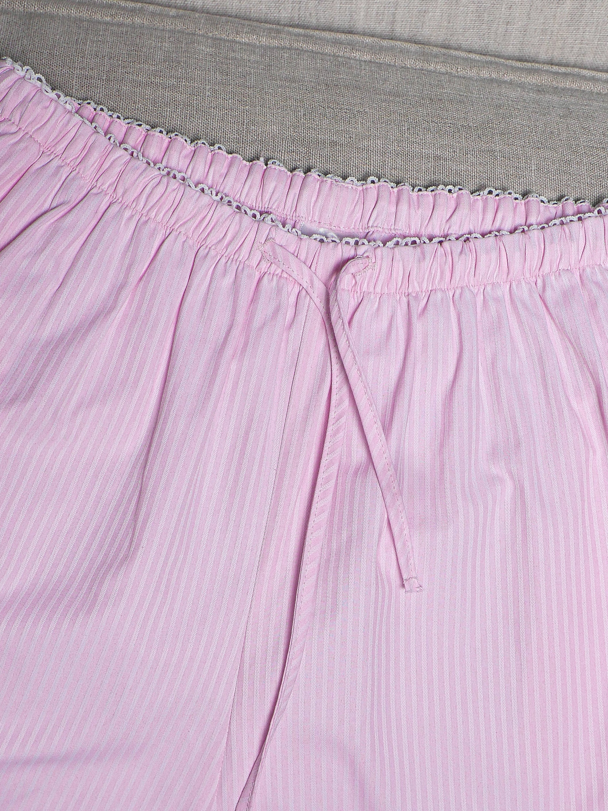 UNÀMI | Bawełniana różowa piżama w klasyczne paski